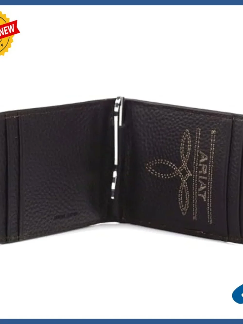 Genuine Leather Bifold Wallet with Money Clip, Slim Design
